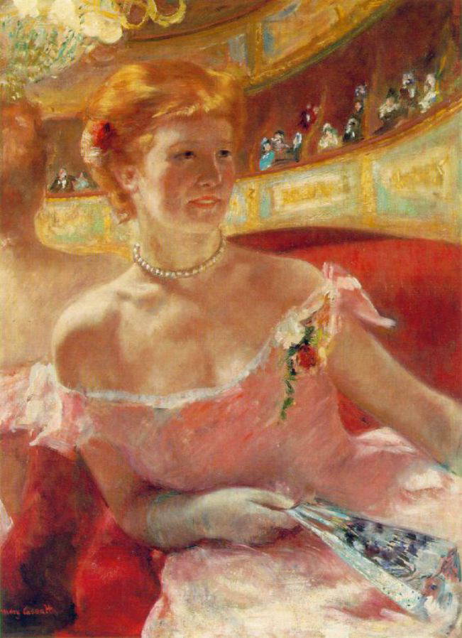 A[EJTbg@u Lydia in a Loge, Wearing a Pearl Necklace v1879@80.3 x 58.4 cm@@tBftBAp